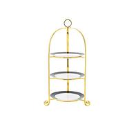 Alzatina per Dolci Supporto per la Torta in Ceramica a Tre Strati Multicolore in Ceramica con Manico Tavolo da Dessert per casa, Ristorante, Hotel Alzata per Torta
