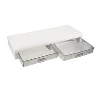 Alzatina per Monitor Computer con Cassetto, Supporto Nero in Plastico | Casa e Ufficio, Rialza lo Schermo All'altezza degli Occhi, Soluzione Salvaspazio e Resistente All'usura