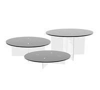 Alzatina piano trasparente (Set da 3 pz BLACK H18,12 e 6)