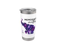 Alzheimer's Awareness Nastro Viola Elefante Floreale Donne Bicchiere termico in acciaio inox doppia parete