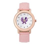 Alzheimer's Awareness, orologio da polso da donna, elegante, analogico, al quarzo, cinturino in pelle, Stile:, regular, Cinturino