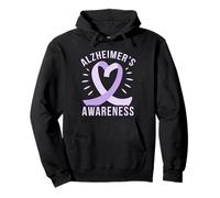 Alzheimer's Awareness Purple Ribbon Memory Loss Walk Meme Felpa con Cappuccio