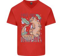 Alzo Piccoli Dinosauri Lucertole Camaleonte Maglietta Cotone Uomo V-Neck