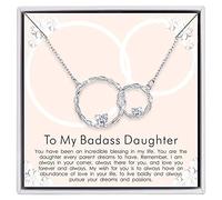 AM ANNIS MUNN Collana in argento Sterling 925, regalo per figlia, da mamma, a mia figlia, da papà, in argento Sterling 925, con zirconia cubica
