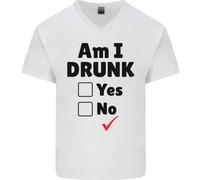 Am I Drunk Divertente Birra Alcol Vino Guinness Uomo Scollo A V Cotone T-Shirt
