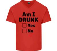 Am I Drunk Divertente Birra Alcol Vino Guinness Uomo Scollo A V Cotone T-Shirt