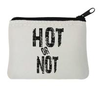 Am I Hot Or Not - Portamonete in neoprene, 10 x 11 cm, colore: Bianco