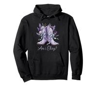 Am I Okay Boot Western Texas Cowgirl Coquette Bow Donne Ragazza Felpa con Cappuccio