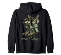 Am I Okay Boot Western Texas Cowgirl Coquette Bow Donne Ragazza Felpa con Cappuccio