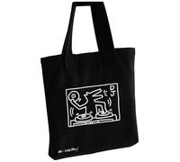 am Keith Haring Borsa in Tela per Vinili - Borsa Resistente per Dischi in Vinile, Libri e Shopping - Fino a 25 LP - Nero, Taglia L