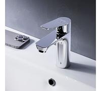 AM.PM Hit - Rubinetto miscelatore per lavabo con miscelatore monocomando, cartuccia in ceramica SoftMotion, aeratore Neoperl, antigraffio, facile da pulire, durevole, cromato, disponibile in 2 altezze