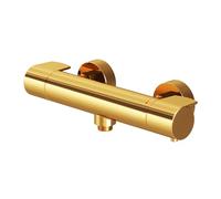 AM.PM X-Joy - Termostato per doccia dorato, rubinetto doccia con termostato, miscelatore per doccia, protezione contro scottature e blocco di sicurezza a 38°, termostato, rubinetto doccia