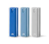 am Spray Pulizia Schermo 2 in 1 con Panno in Microfibra Integrato per Smartphone, Tablet, Laptop, Monitor PC, Smart TV e Display Auto, Ricaricabile (Blu, 3 Pack)