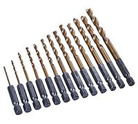 Am-tech 1/4-inch Rivestito in Titanio Set Punte Trapano HSS - trasparente, One Size