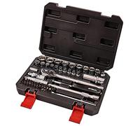 Am-Tech I0635 52pz 1/4"& 3/8" Set di Presa 12 Punti, Rosso-Nero-Argento - NUOVO