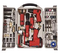 Am-Tech - Kit attrezzi ad aria compressa, 77 pezzi - NUOVO