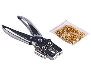Am-Tech - Pinza occhiellatrice, 100 occhielli inclusi