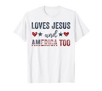 AMA Anche Gesù e lAmerica Dio Cristiano 4 luglio Maglietta