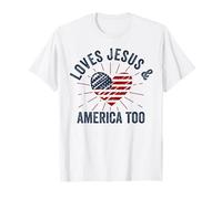 AMA Anche Gesù e lAmerica Dio Cristiano 4 luglio Maglietta
