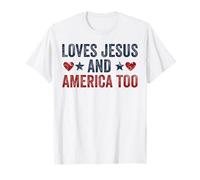 AMA Anche Gesù e lAmerica Dio Cristiano 4 luglio Maglietta