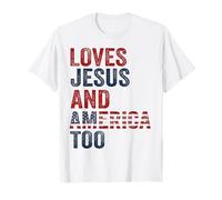 AMA Anche Gesù e lAmerica Dio Cristiano 4 luglio Maglietta
