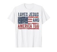 AMA Anche Gesù e lAmerica Dio Cristiano 4 luglio Maglietta