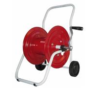 Ama Avvolgitubo Professionale Giardino per Tubi 55 m - Modello G43, Ruote 160 mm, Raccordo Ottone e Struttura in Metallo, Colore Rosso, Made in Italy