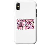Ama chi vuoi LGBTQAI+Queer Gay Pride Carino Alleato Custodia per iPhone X/XS