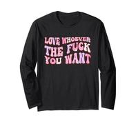 AMA Chi Vuoi LGBTQAI+Queer Gay Pride Carino Alleato Maglia a Manica