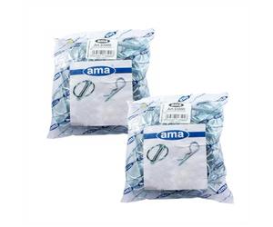 Ama Confezione assortita di 100 spine a scatto e coppiglie a “R”: Spine a scatto e coppiglie di diverse dimensioni, struttura semplice e robusta. Confezione da 2 pezzi.