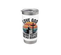 Ama Dio Bevi Caffè Leggi Libri Christian Retro Reading Bicchiere termico in acciaio inox doppia parete