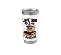Ama Dio Bevi Caffè Leggi Libri Christian Vintage Reading Bicchiere termico in acciaio inox doppia parete