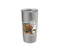 Ama Dio Bevi Caffè Leggi Libri Gesù Cristo Amante Bookworm Bicchiere termico in acciaio inox doppia parete