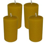AMA-Feinkost 4 candele di cera d'api arrotolate 100 x 50 mm in cera d'api realizzate a mano in Spessart