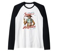 Ama Gesù e l'America anche le vibrazioni occidentali Maglia con Maniche Raglan