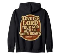 AMA Il Signore Tuo Dio con Tutto Il Tuo Cuore Bibbia Cristiana Felpa con Cappuccio