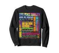 AMA la Pace uguaglianza Frase in Diverse Lingue Guarigione Felpa