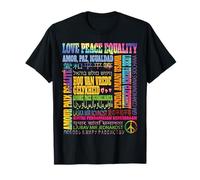 AMA la Pace uguaglianza Frase in Diverse Lingue Guarigione Maglietta