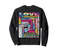 AMA la Pace uguaglianza Frasi Guarigione gentilezza Felpa