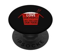 Ama le nostre persone come te ama il nostro cibo Stop Asian Hate AAPI PopSockets PopGrip Adesivo
