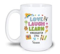 Ama Ridi Impara Stile Scuola Materna Tazze Da Tè Durevole Tazza Colazione Novità Tazze Di Caffè Regali Novità Per Natale Regalo Colleghi Regali Di Compleanno 330ml