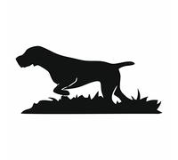 AMA SHOP Adesivo in PVC Prespaziato Deutsch Drahthaar colore nero |Cane da ferma tedesco a pelo duro| Sticker per Casco, Moto, Camper | autoTuning |Passione caccia