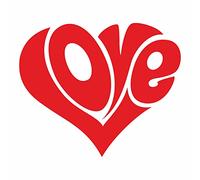 AMA SHOP Adesivo in PVC Prespaziato scritta love forma cuore colore Rosso | per Decalcomania parete murale laptop | Sticker per Casco, Moto, Camper, Auto, PC | autoTuning |