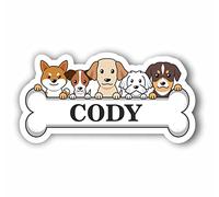 AMA SHOP Adesivo in PVC Sagomato personalizzabile osso cane con nome del tuo cane Sticker per Casco, Moto, Camper, Barca, Auto, PC