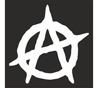 AMA SHOP Adesivo Prespaziato Anarchy Anarchia Simbolo Colore bianco | Adesivi per Auto | Sticker per Casco, Moto, Camper | Adesivo in PVC per Decalcomania Parete, Murale