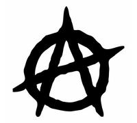 AMA SHOP Adesivo Prespaziato Anarchy Anarchia Simbolo Colore nero | Adesivi per Auto | Sticker per Casco, Moto, Camper | Adesivo in PVC per Decalcomania Parete, Murale