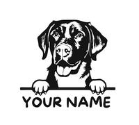 AMA SHOP Adesivo Prespaziato Cane Razza Labrador Retriever personalizzato con nome|adatto per casco auto moto|CM.12