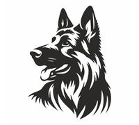 AMA SHOP Adesivo Prespaziato Cane Razza Pastore Tedesco mod.2 colore nero|adatto per casco auto moto |Decalcomania|Passione moto