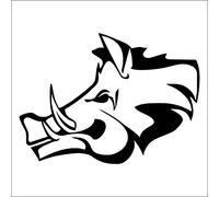 AMA SHOP Adesivo Prespaziato Cinghiale colore nero mod.5| Adesivi per Auto | Sticker per Casco, Moto, Camper | Adesivo in PVC per Decalcomania Vetrofanie Parete, Murale