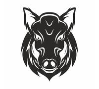 AMA SHOP Adesivo Prespaziato Cinghiale testa mod.13 |Colore NERO |adatto per casco auto moto|Passione caccia |Decalcomania|Passione moto